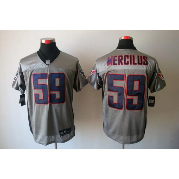 [NEW,Gray-Shadow]Whitney Mercilus Football Jersey -Houston #59 Gray Jersey