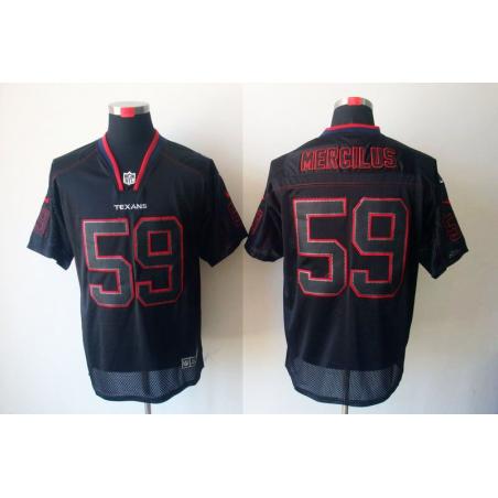 [NEW,Lights-Out]Whitney Mercilus Football Jersey -Houston #59 Black Jersey