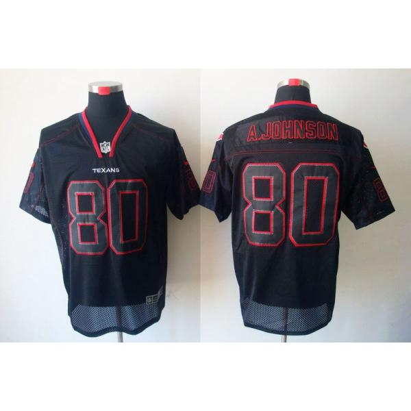 [NEW,Lights-Out]Andre Johnson Football Jersey -Houston #80 Black Jersey