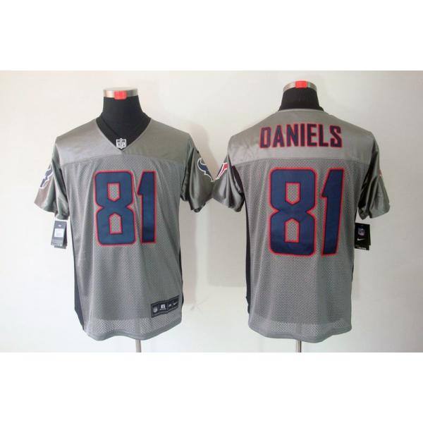 [NEW,Gray-Shadow]Owen Daniels Football Jersey -Houston #81 Gray Jersey