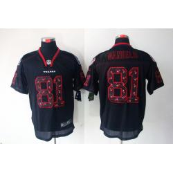 [NEW,Lights-Out with logos]Owen Daniels Football Jersey -Houston #81 Black Jersey