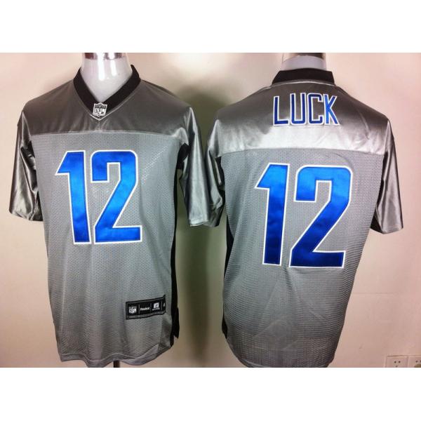 [Rbk,Gray-Shadow]Andrew Luck Football Jersey -Indianapolis #12 Gray Jersey