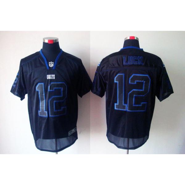 [NEW,Lights-Out]Andrew Luck Football Jersey -Indianapolis #12 Black Jersey