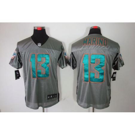 [NEW,Gray-Shadow]Dan Marino Football Jersey -Miami #13 Gray Jersey