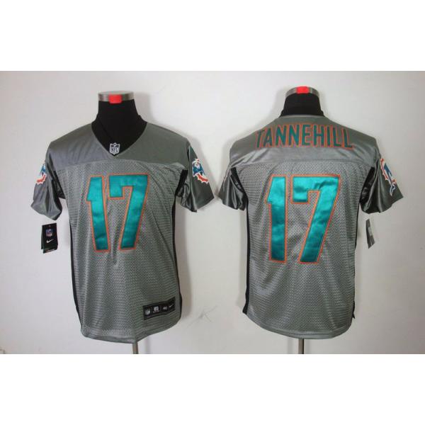 [NEW,Gray-Shadow]Ryan Tannehill Football Jersey -Miami #17 Gray Jersey