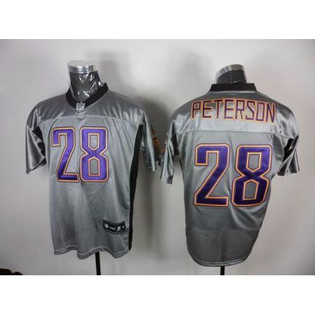 [Rbk,Gray-Shadow]Adrian Peterson Football Jersey -Minnesota #28 Gray Jersey