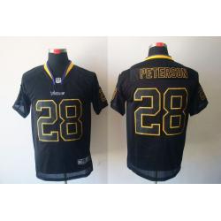 [NEW,Lights-Out]Adrian Peterson Football Jersey -Minnesota #28 Black Jersey