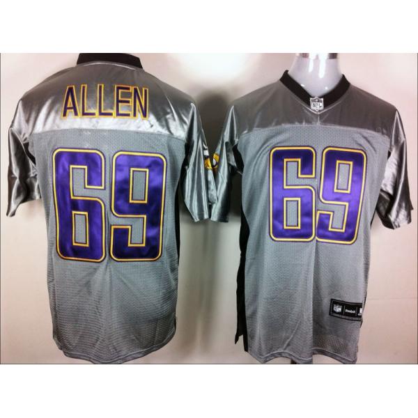 [Rbk,Gray-Shadow]Jared Allen Football Jersey -Minnesota #69 Gray Jersey