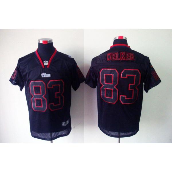 [NEW,Lights-Out]Wes Welker Football Jersey -New England #83 Black Jersey