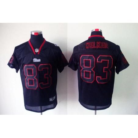 [NEW,Lights-Out]Wes Welker Football Jersey -New England #83 Black Jersey