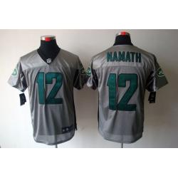 [NEW,Gray-Shadow]Joe Namath Football Jersey -NY-J #12 Gray Jersey