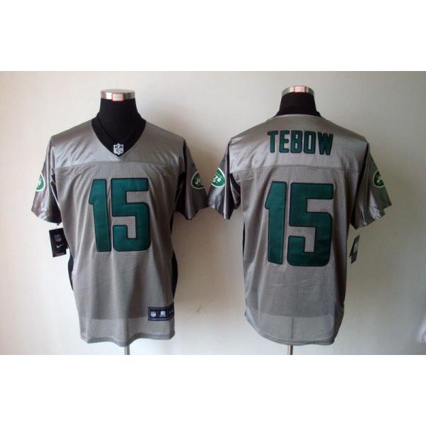 [NEW,Gray-Shadow]Tim Tebow Football Jersey -NY-J #15 Gray Jersey