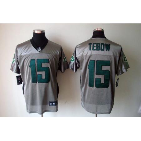 [NEW,Gray-Shadow]Tim Tebow Football Jersey -NY-J #15 Gray Jersey