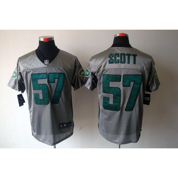 [NEW,Gray-Shadow]Bart Scott Football Jersey -NY-J #57 Gray Jersey