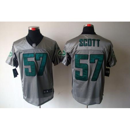 [NEW,Gray-Shadow]Bart Scott Football Jersey -NY-J #57 Gray Jersey