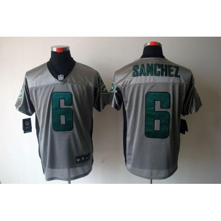 [NEW,Gray-Shadow]Mark Sanchez Football Jersey -NY-J #6 Gray Jersey