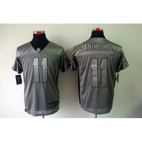 [NEW,Gray-Shadow]Sebastian Janikowski Football Jersey -Oakland #11 Gray Jersey