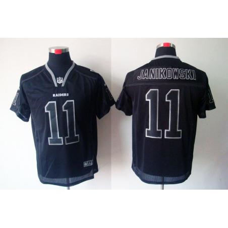 [NEW,Lights-Out]Sebastian Janikowski Football Jersey -Oakland #11 Black Jersey