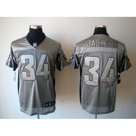 [NEW,Gray-Shadow]Bo Jackson Football Jersey -Oakland #34 Gray Jersey