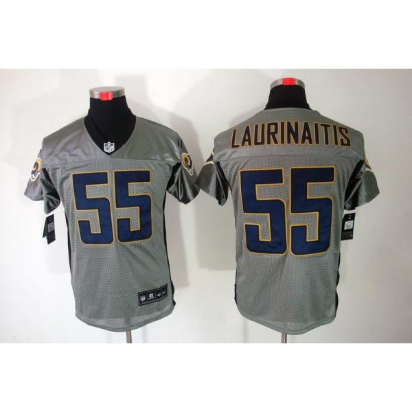 [NEW,Gray-Shadow]James Laurinaitis Football Jersey -St. Louis  #55 Gray Jersey