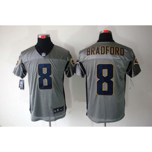 [NEW,Gray-Shadow]Sam Bradford Football Jersey -St. Louis  #8 Gray Jersey