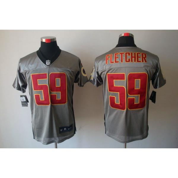 [NEW,Gray-Shadow]London Fletcher Football Jersey -Washington #59 Gray Jersey