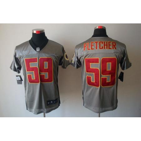 [NEW,Gray-Shadow]London Fletcher Football Jersey -Washington #59 Gray Jersey