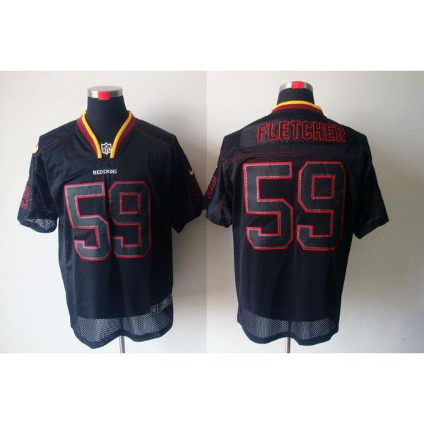 [NEW,Lights-Out]London Fletcher Football Jersey -Washington #59 Black Jersey