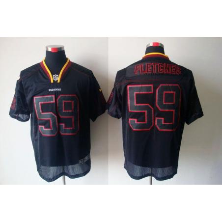 [NEW,Lights-Out]London Fletcher Football Jersey -Washington #59 Black Jersey