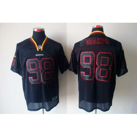 [NEW,Lights-Out]Brian Orakpo Football Jersey -Washington #98 Black Jersey