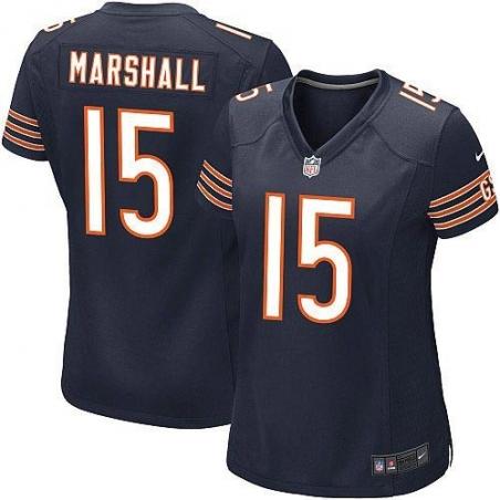 MARSHALL Chicago #15 Womens Football Jersey - Brandon Marshall Womens Football Jersey (Blue)_Free Shipping