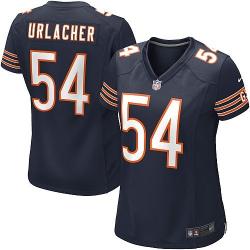 URLACHER Chicago #54 Womens Football Jersey - Brian Urlacher Womens Football Jersey (Blue)_Free Shipping