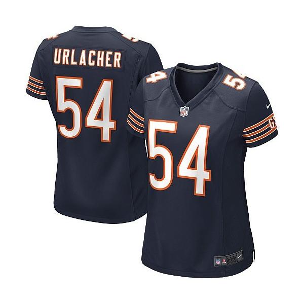 URLACHER Chicago #54 Womens Football Jersey - Brian Urlacher Womens Football Jersey (Blue)_Free Shipping