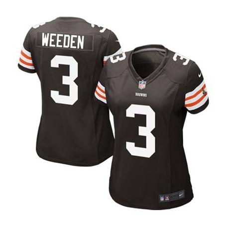 ANDERSON Cleveland #3 Womens Football Jersey - Derek Anderson Womens Football Jersey (Brown)_Free Shipping