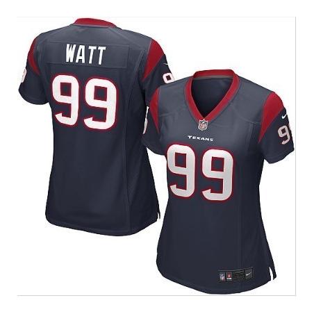 WATT Houston #99 Womens Football Jersey - J.J. Watt Womens Football Jersey (Blue)_Free Shipping