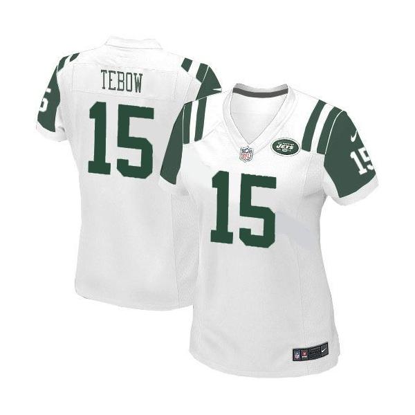 TEBOW NY-Jet #15 Womens Football Jersey - Tim Tebow Womens Football Jersey (White)_Free Shipping