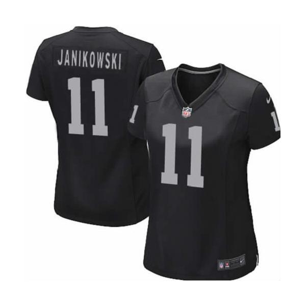 JANIKOWSKI Oakland #11 Womens Football Jersey - Sebastian Janikowski Womens Football Jersey (Black)_Free Shipping