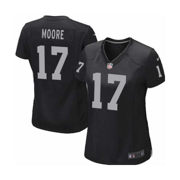 MOORE Oakland #17 Womens Football Jersey - Denarius Moore Womens Football Jersey (Black)_Free Shipping