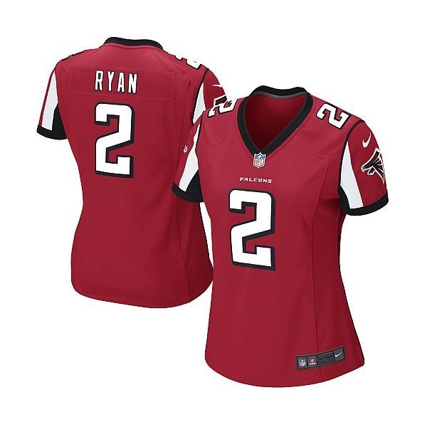 RYAN Atlanta #2 Womens Football Jersey - Matt Ryan Womens Football Jersey (Red)_Free Shipping