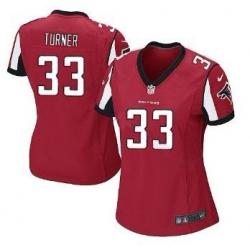 TURNER Atlanta #33 Womens Football Jersey - Michael Turner Womens Football Jersey (Red)_Free Shipping