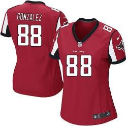 GONZALEZ Atlanta #88 Womens Football Jersey - Tony Gonzalez Womens Football Jersey (Red)_Free Shipping