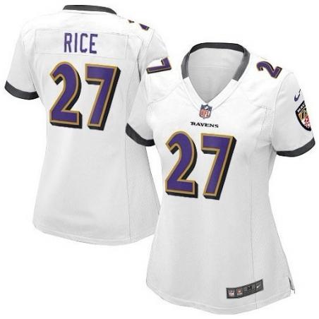 RICE Baltimore #27 Womens Football Jersey - Ray Rice Womens Football Jersey (White)_Free Shipping