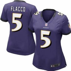 FLACCO Baltimore #5 Womens Football Jersey - Joe Flacco Womens Football Jersey (Purple)_Free Shipping