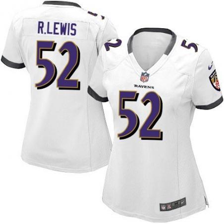 LEWIS Baltimore #52 Womens Football Jersey - Ray Lewis Womens Football Jersey (White)_Free Shipping