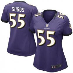 SUGGS Baltimore #55 Womens Football Jersey - Terrell Suggs Womens Football Jersey (Purple)_Free Shipping