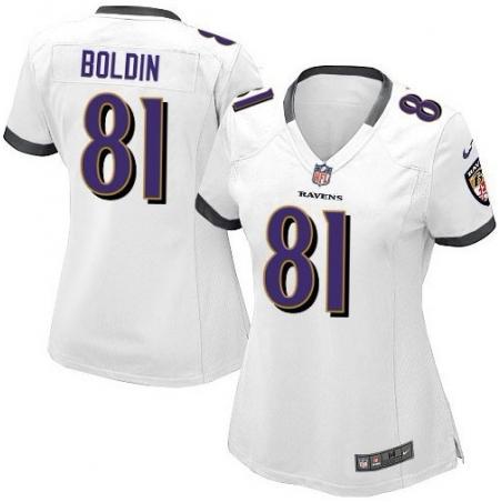 BOLDIN Baltimore #81 Womens Football Jersey - Anquan Boldin Womens Football Jersey (White)_Free Shipping