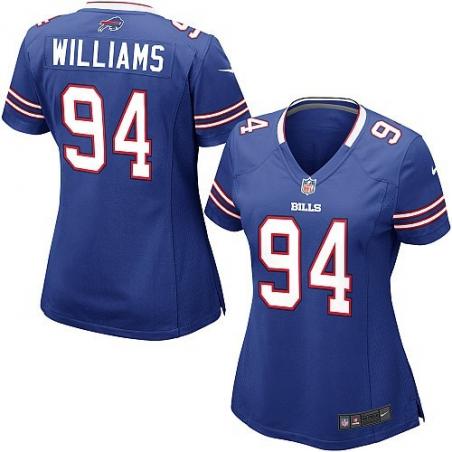 WILLIAMS Buffalo #94 Womens Football Jersey - Mario Williams Womens Football Jersey (Blue)_Free Shipping