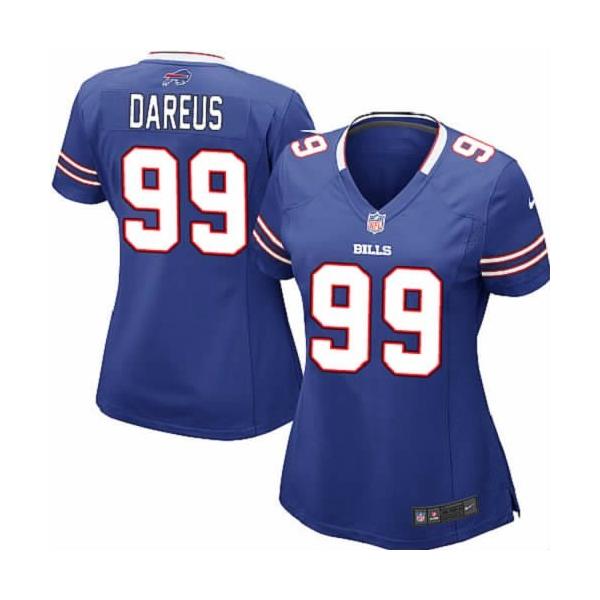 DAREUS Buffalo #99 Womens Football Jersey - Marcell Dareus Womens Football Jersey (Blue)_Free Shipping