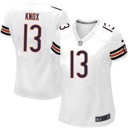 KNOX Chicago #13 Womens Football Jersey - Johnny Knox Womens Football Jersey (White)_Free Shipping