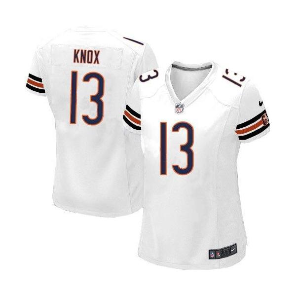 KNOX Chicago #13 Womens Football Jersey - Johnny Knox Womens Football Jersey (White)_Free Shipping